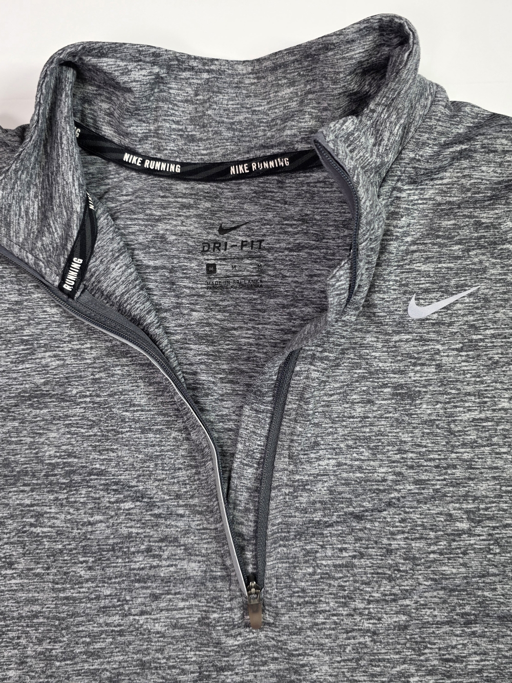 Nike Women's Gray Dri-FIT Quarter-Zip Long Sleeve Running Top With Thumbholes - Picture 9 of 16